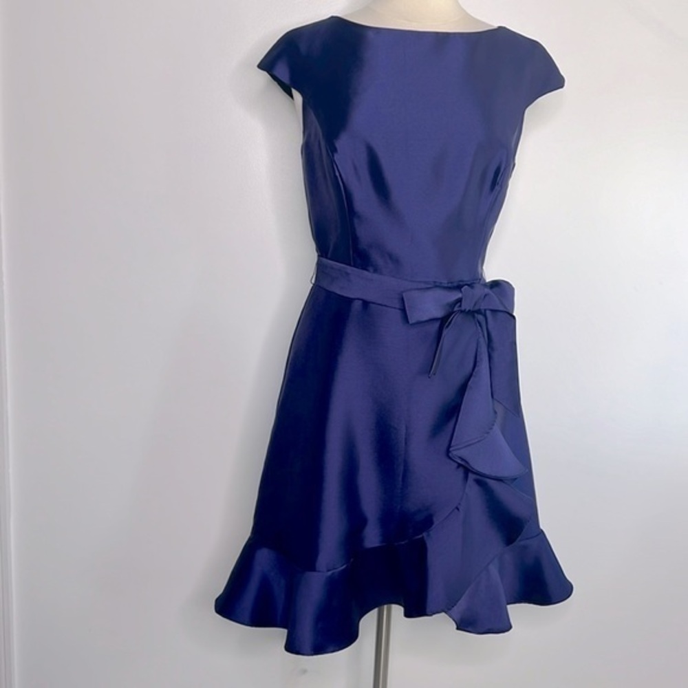 Isaac Mizrahi purple ruffle evening dress, size 10